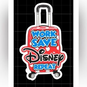 Work save disney repeat waterproof vinyl sticker